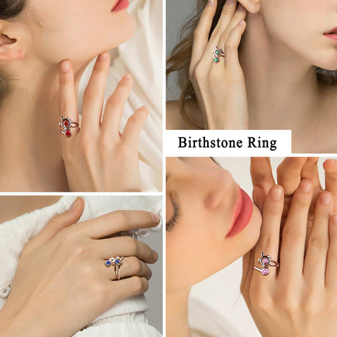 Anillo de tanzanita con piedra natal de diciembre, joyería para mujeres y niñas, regalo de cumpleaños, plata de ley Anillo de tanzanita con piedra natal de diciembre, joyería para mujeres y niñas, regalo de cumpleaños, plata de ley