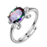 Damen-Schildkröten-Ringe, Geburtsstein, Mädchen-Schmuck, Geburtstagsgeschenk, Sterlingsilber