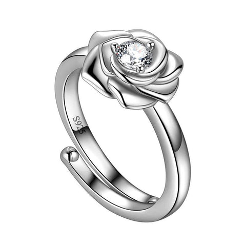 3D Flower Rose Wrap Open Ring 925 Sterling Silver - Rings - Aurora Tears 3D Flower Rose Wrap Open Ring 925 Sterling Silver - Rings - Aurora Tears