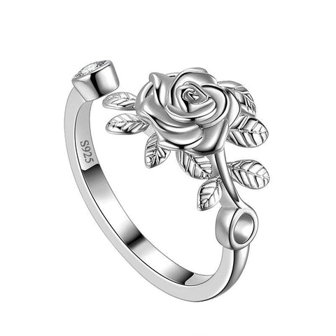 3D Flower Rose Wrap Open Ring 925 Sterling Silver - Rings - Aurora Tears 3D Flower Rose Wrap Open Ring 925 Sterling Silver - Rings - Aurora Tears