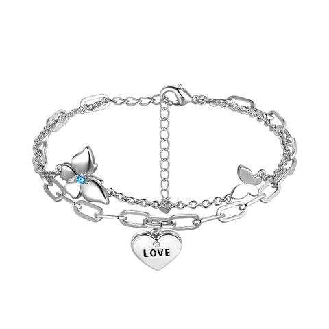 Dainty Gold/Silver Bracelets for Women Jewelry Layered Bracelet,Butterfly Link Bracelets - Aurora Tears Jewelry Dainty Gold/Silver Bracelets for Women Jewelry Layered Bracelet,Butterfly Link Bracelets - Aurora Tears Jewelry