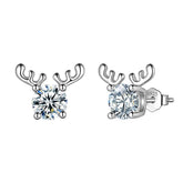 Antlers Moissanite Stud Earrings 925 Sterling Silver - Earrings - Aurora Tears
