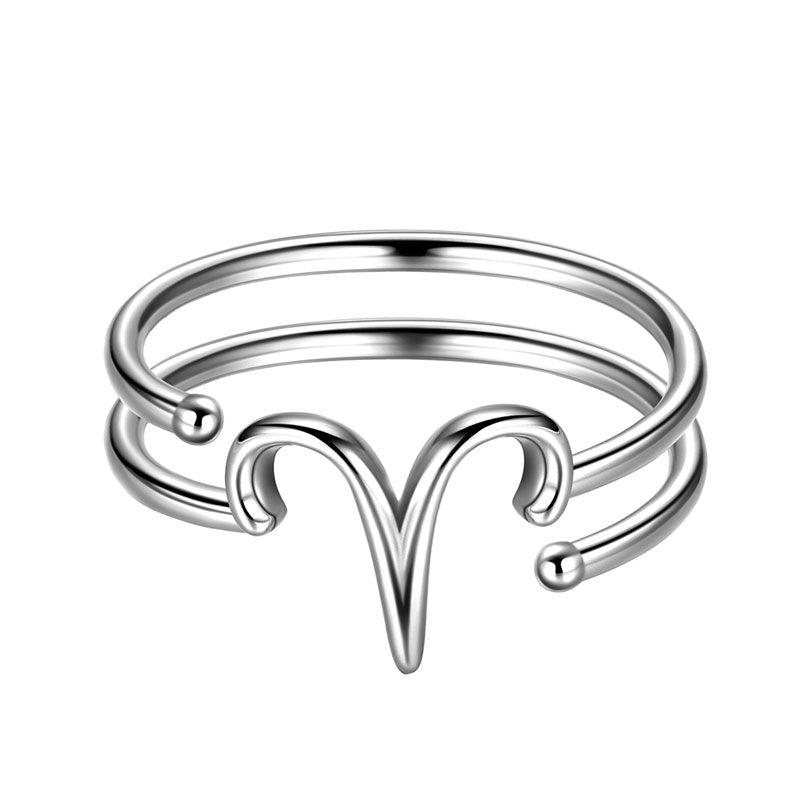 Aries Rings Zodiac Sign Jewelry 925 Sterling Silver - Rings - Aurora Tears Aries Rings Zodiac Sign Jewelry 925 Sterling Silver - Rings - Aurora Tears