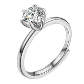 925 Sterling Silver Ring 1CT Moissanite Diamond Fine Jewelry - Rings - Aurora Tears