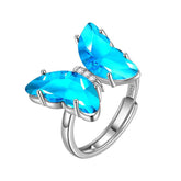 Blue Butterfly Ring March Aquamarine Birthstone - Rings - Aurora Tears