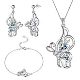 Butterfly Birthstone April Diamond Jewelry Set 4PCS - Jewelry Set - Aurora Tears