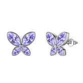 Butterfly Stud Earrings Birthstone June Alexandrite - Earrings - Aurora Tears