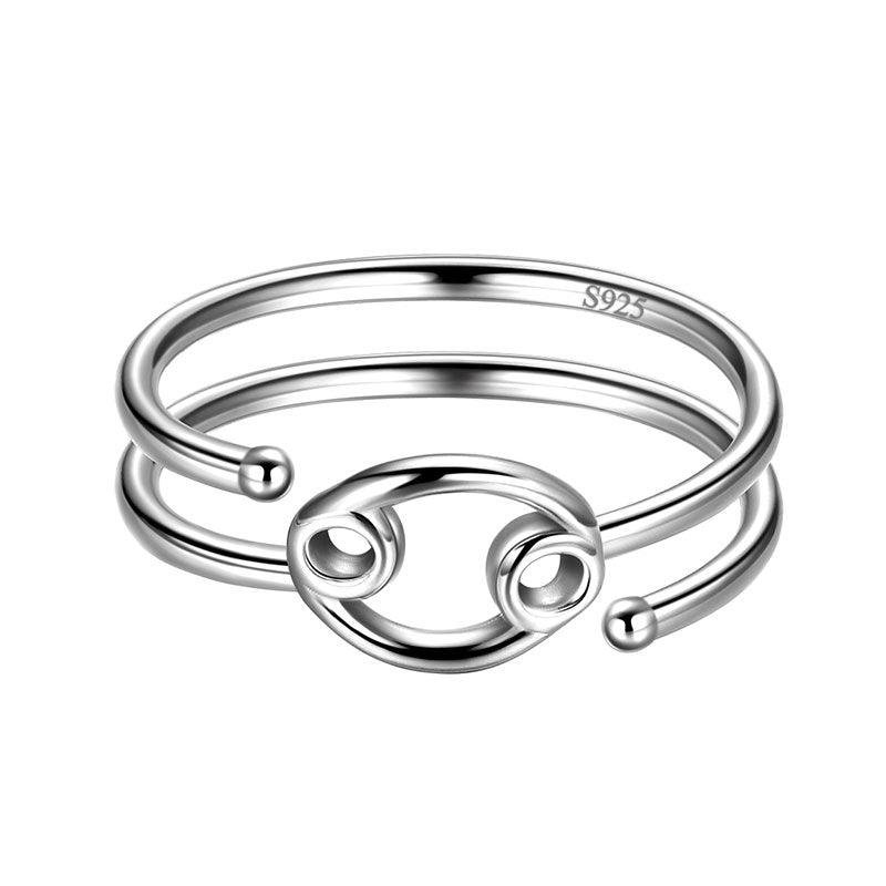 Cancer Rings Zodiac Sign Jewelry 925 Sterling Silver - Rings - Aurora Tears Cancer Rings Zodiac Sign Jewelry 925 Sterling Silver - Rings - Aurora Tears