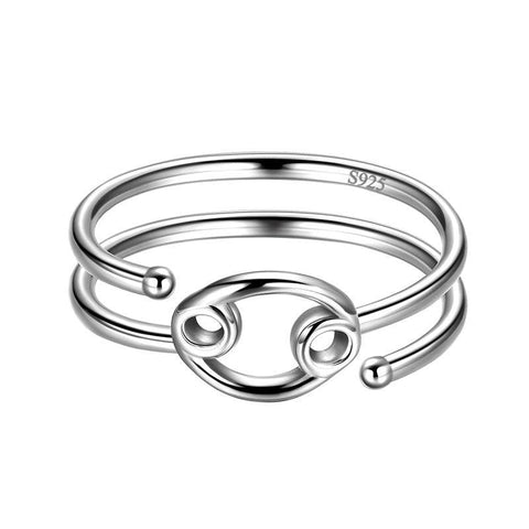 Cancer Rings Zodiac Sign Jewelry 925 Sterling Silver - Rings - Aurora Tears Cancer Rings Zodiac Sign Jewelry 925 Sterling Silver - Rings - Aurora Tears
