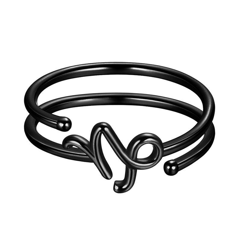 Capricorn Rings Zodiac Sign Jewelry 925 Sterling Silver - Rings - Aurora Tears Capricorn Rings Zodiac Sign Jewelry 925 Sterling Silver - Rings - Aurora Tears