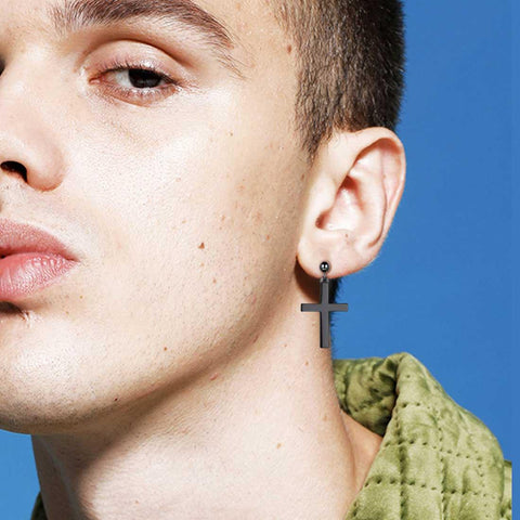 Classic Cross Drop Earrings Sterling Silver - Earrings - Aurora Tears Jewelry Classic Cross Drop Earrings Sterling Silver - Earrings - Aurora Tears Jewelry