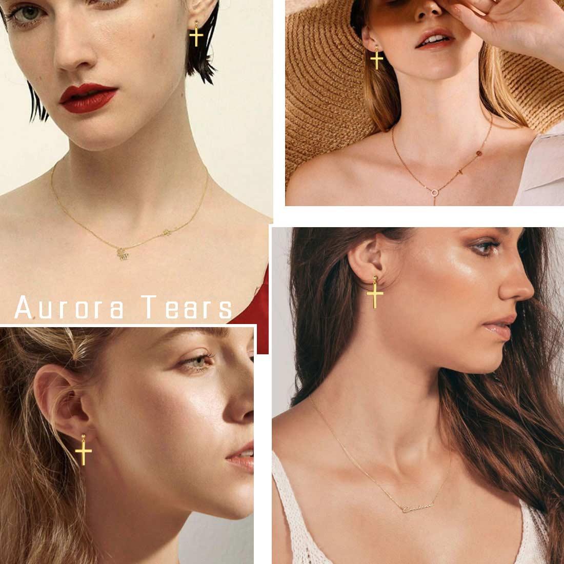 Classic Cross Drop Earrings Sterling Silver - Earrings - Aurora Tears Jewelry Classic Cross Drop Earrings Sterling Silver - Earrings - Aurora Tears Jewelry