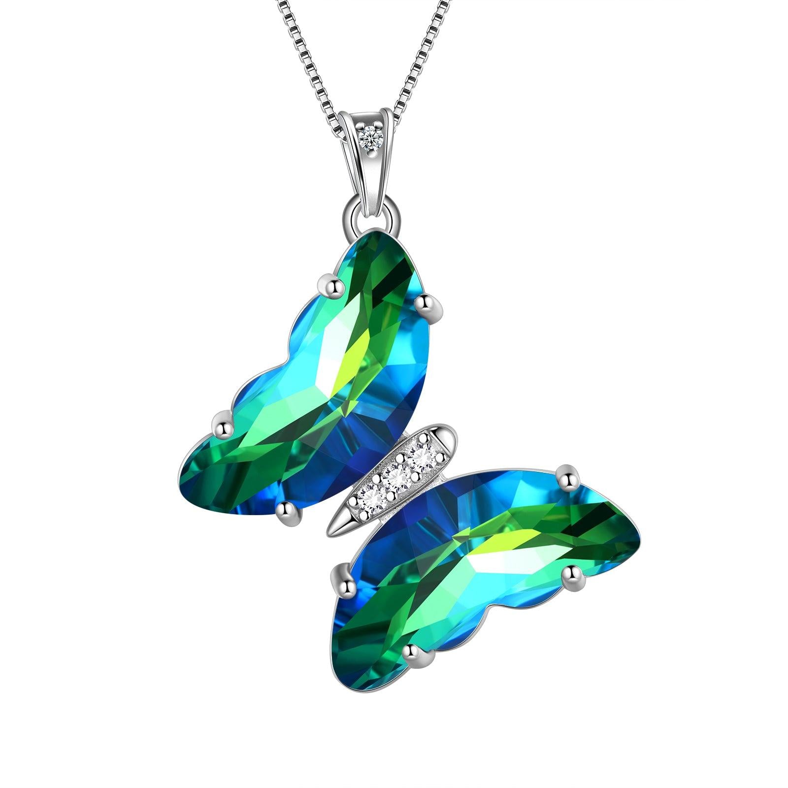 Green Butterfly Necklace May Emerald Birthstone Pendant - Necklaces - Aurora Tears Green Butterfly Necklace May Emerald Birthstone Pendant - Necklaces - Aurora Tears