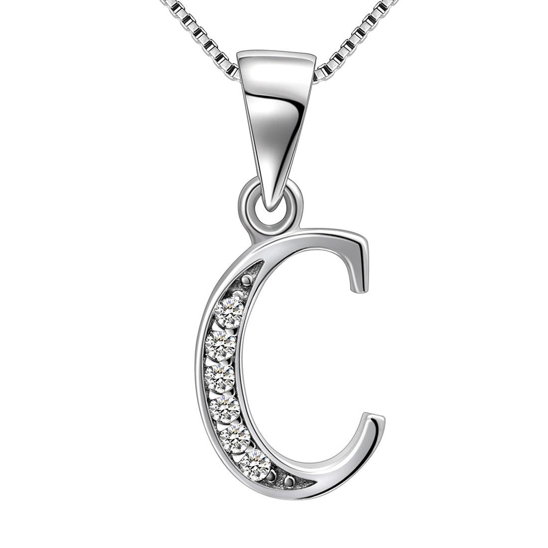 Letter C Initial Necklaces 925 Sterling Silver - Necklaces - Aurora Tears Jewelry Letter C Initial Necklaces 925 Sterling Silver - Necklaces - Aurora Tears Jewelry