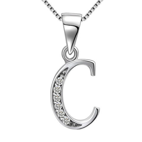Letter C Initial Necklaces 925 Sterling Silver - Necklaces - Aurora Tears Jewelry Letter C Initial Necklaces 925 Sterling Silver - Necklaces - Aurora Tears Jewelry