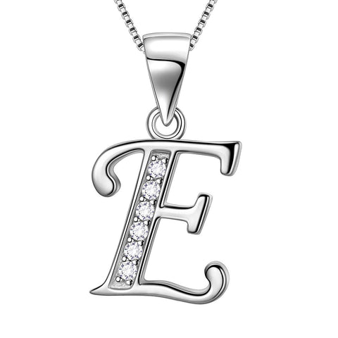Letter E Initial Necklaces 925 Sterling Silver - Necklaces - Aurora Tears Jewelry Letter E Initial Necklaces 925 Sterling Silver - Necklaces - Aurora Tears Jewelry