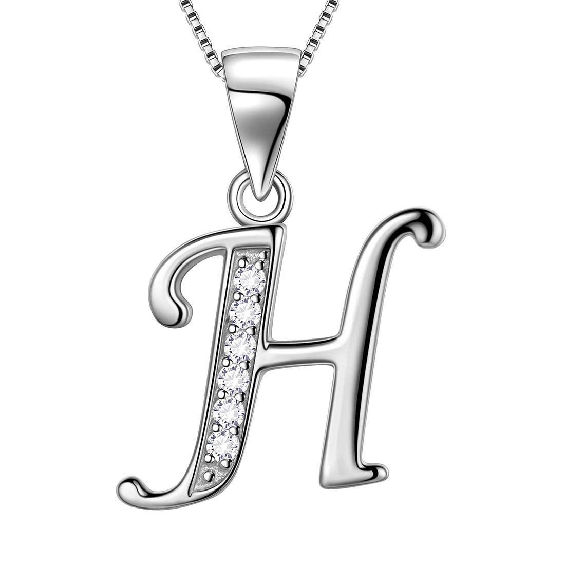 Letter H Initial Necklaces 925 Sterling Silver - Necklaces - Aurora Tears Jewelry Letter H Initial Necklaces 925 Sterling Silver - Necklaces - Aurora Tears Jewelry