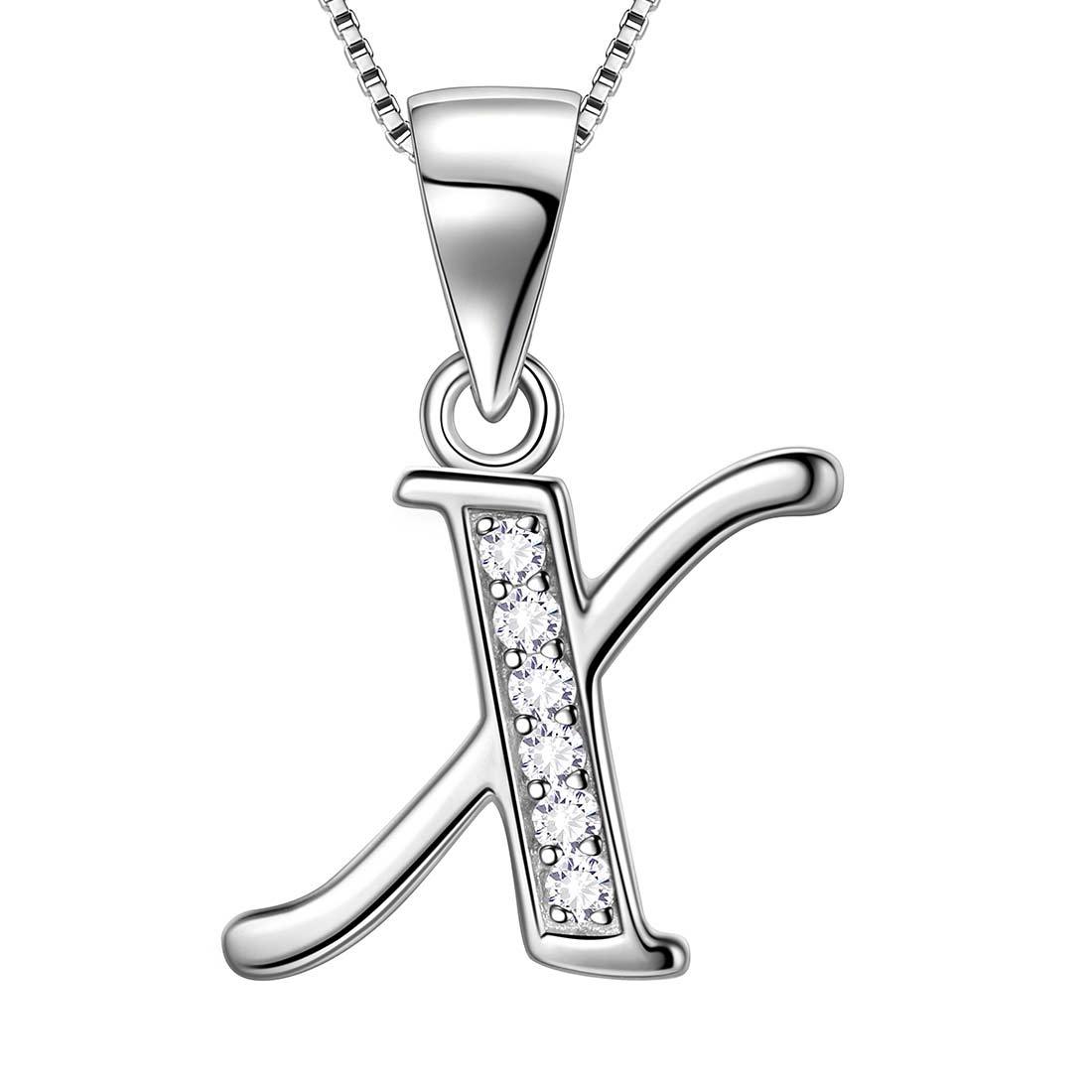 Letter X Initial Necklaces 925 Sterling Silver Aurora Tears Jewelry Letter X Initial Necklaces 925 Sterling Silver Aurora Tears Jewelry