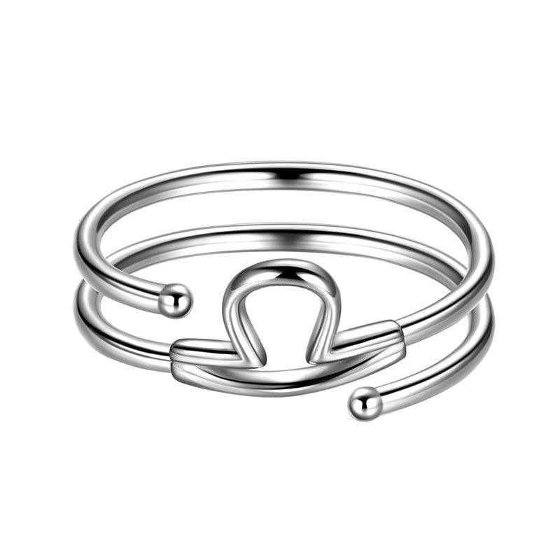 Libra Rings Zodiac Sign Jewelry 925 Sterling Silver - Rings - Aurora Tears Libra Rings Zodiac Sign Jewelry 925 Sterling Silver - Rings - Aurora Tears