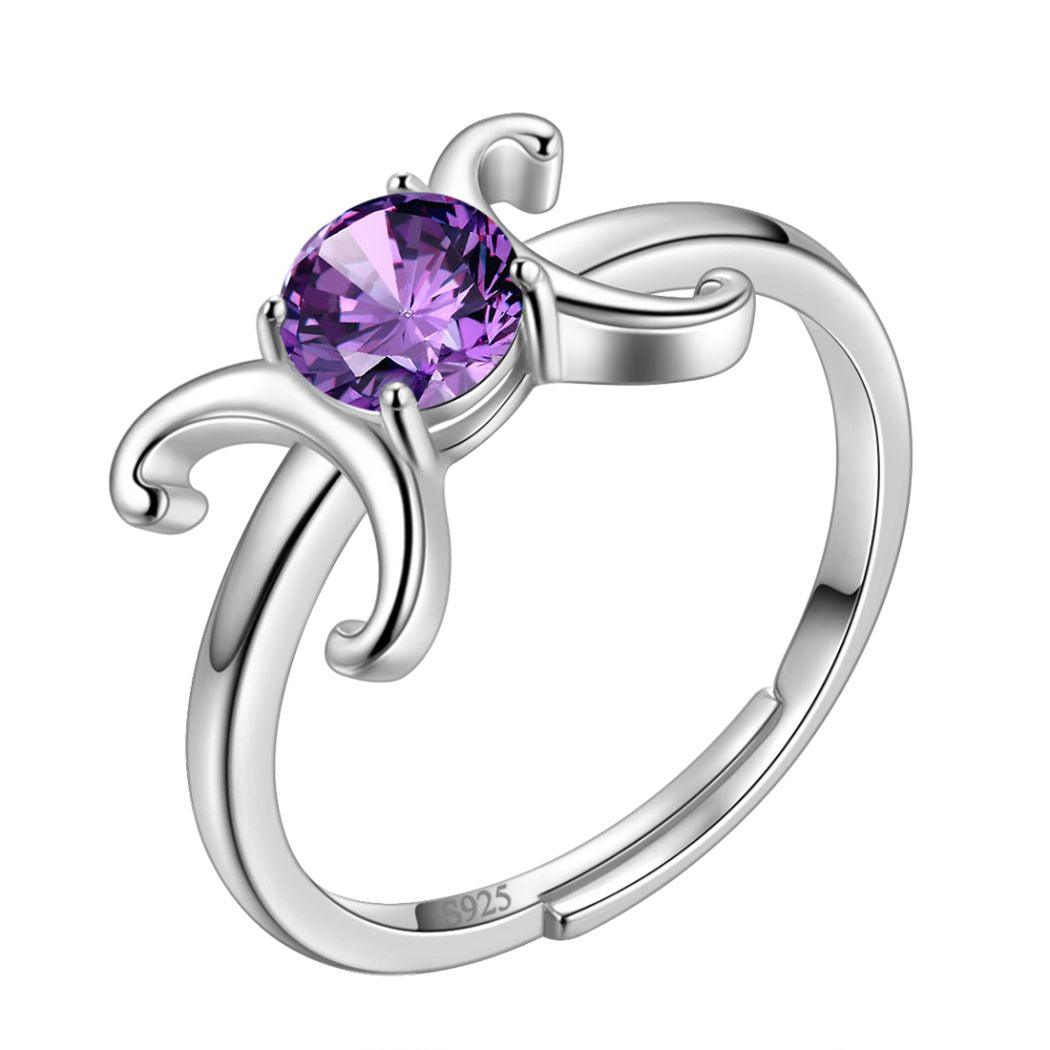 page title,Amethyst February 925 Sterling Silver Free Ring Size