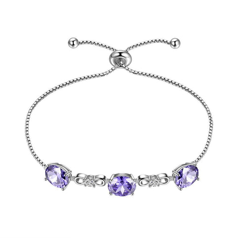 Round Birthstone June Alexandrite Bracelet Sterling Silver - Bracelet - Aurora Tears Round Birthstone June Alexandrite Bracelet Sterling Silver - Bracelet - Aurora Tears