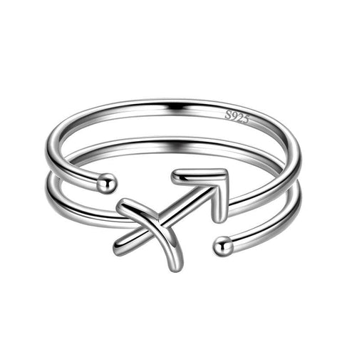 Sagittarius Rings Zodiac Sign Jewelry 925 Sterling Silver - Rings - Aurora Tears Sagittarius Rings Zodiac Sign Jewelry 925 Sterling Silver - Rings - Aurora Tears