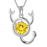 Scorpio Zodiac Necklace November Birthstone Pendant Crystal - Necklaces - Aurora Tears