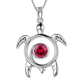 Turtle Birthstone July Ruby Necklace Pendant - Necklaces - Aurora Tears
