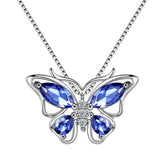 Butterfly Pendant Necklace Birthstone December Tanzanite - Necklaces - Aurora Tears