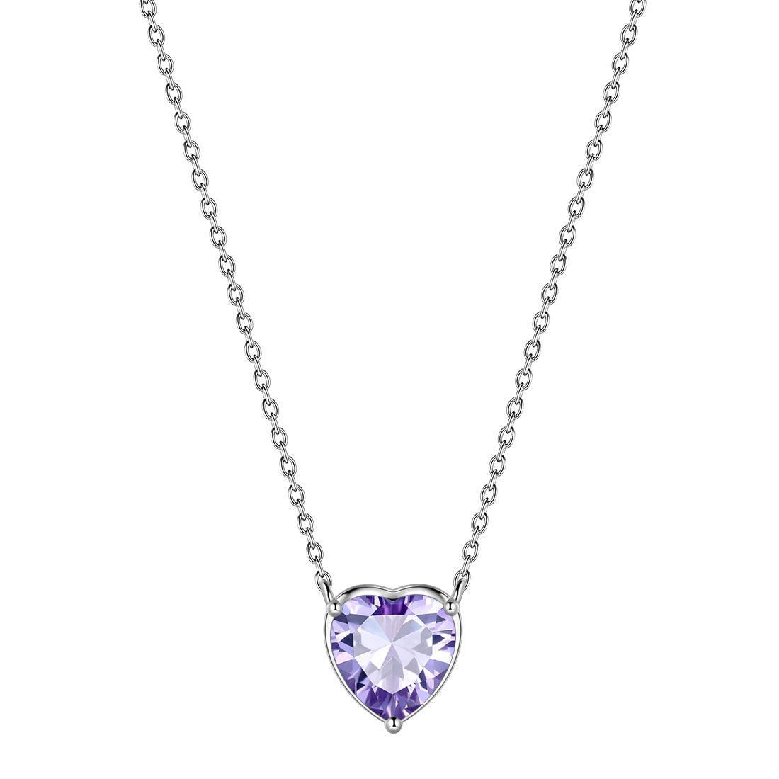 Birthstone Pendant Hearts Necklaces Sterling Silver - Necklaces - Aurora Tears Jewelry Birthstone Pendant Hearts Necklaces Sterling Silver - Necklaces - Aurora Tears Jewelry