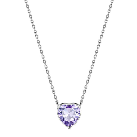 Birthstone Pendant Hearts Necklaces Sterling Silver - Necklaces - Aurora Tears Jewelry Birthstone Pendant Hearts Necklaces Sterling Silver - Necklaces - Aurora Tears Jewelry