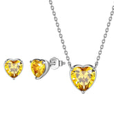 Women Hearts Jewelry Sets 3PCS Sterling Silver - Jewelry Set - Aurora Tears Jewelry