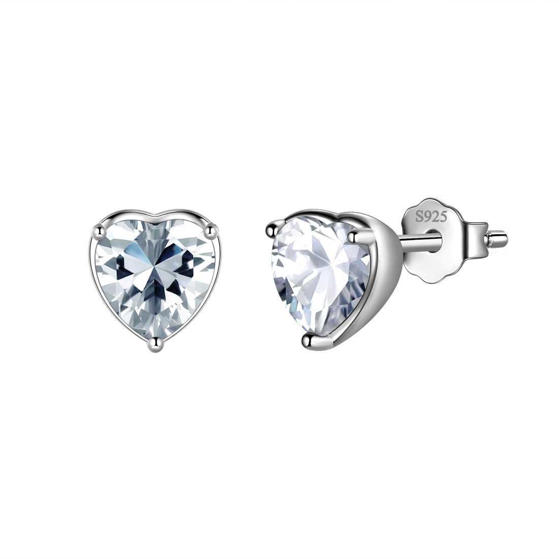 Women Hearts Studs Earring 925 Sterling Silver - Earrings - Aurora Tears Jewelry Women Hearts Studs Earring 925 Sterling Silver - Earrings - Aurora Tears Jewelry