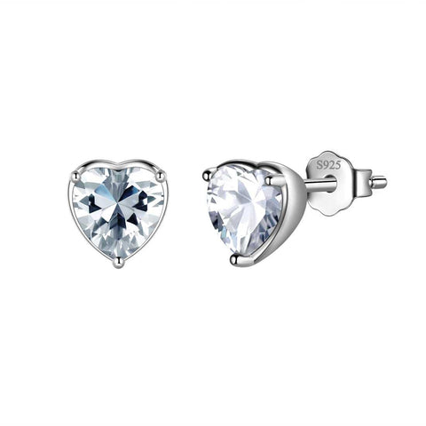 Women Hearts Studs Earring 925 Sterling Silver - Earrings - Aurora Tears Jewelry Women Hearts Studs Earring 925 Sterling Silver - Earrings - Aurora Tears Jewelry