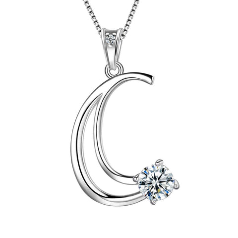 Women Letter C Initial Necklaces Sterling Silver - Necklaces - Aurora Tears Jewelry Women Letter C Initial Necklaces Sterling Silver - Necklaces - Aurora Tears Jewelry