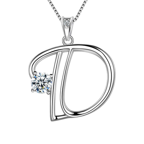 Women Letter D Initial Necklaces Sterling Silver - Necklaces - Aurora Tears Jewelry Women Letter D Initial Necklaces Sterling Silver - Necklaces - Aurora Tears Jewelry