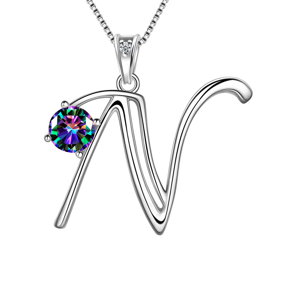 Women Letter N Initial Necklaces Sterling Silver - Necklaces - Aurora Tears Jewelry Women Letter N Initial Necklaces Sterling Silver - Necklaces - Aurora Tears Jewelry