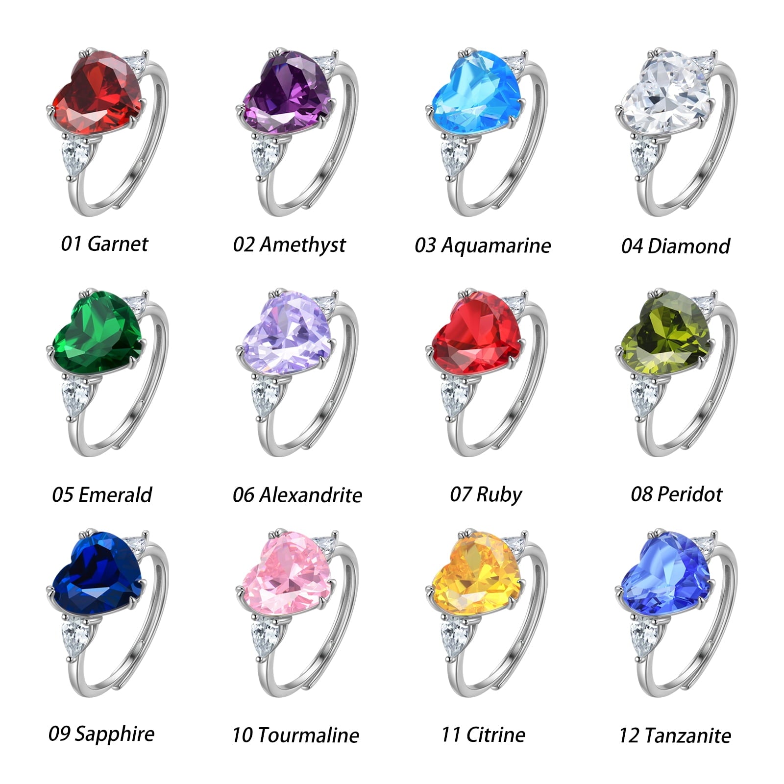 6Ct Women Heart Blue Sapphire Ring 925 Sterling Silver September Birthstone Band Jewelry Birthday Christmas Mother's Day Gift - Aurora Tears