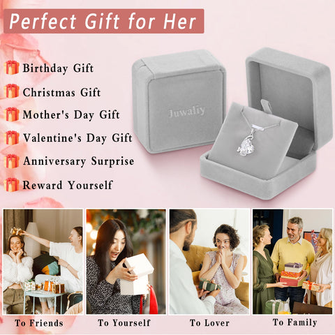 April Birthstone Heart Necklace Butterfly Pendant Diamond 925 Sterling Silver Bridal Jewelry Women Mother Birthday Valentine's Day Gift - Aurora Tears