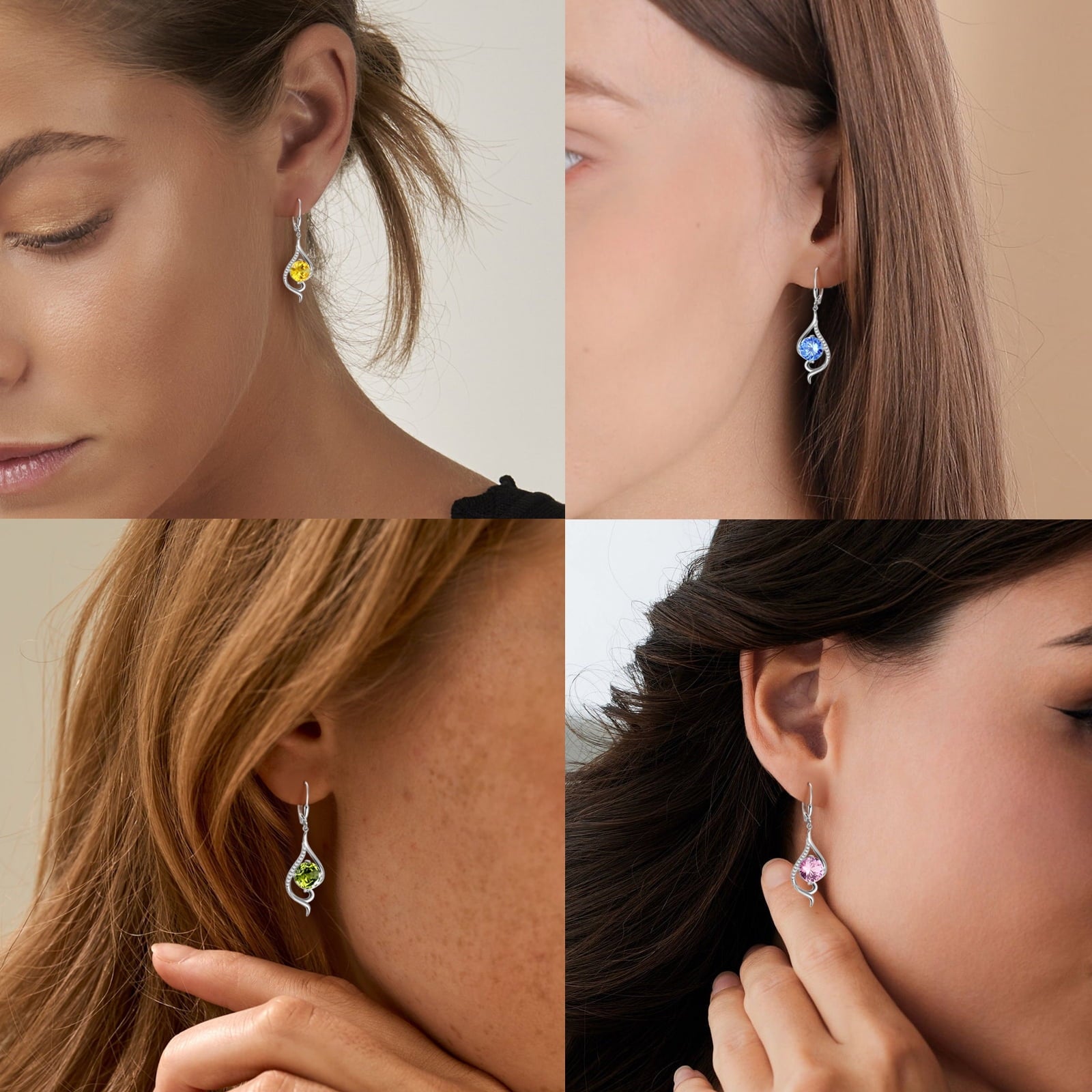 Women Dangle Earrings Tanzanite December Birthstone Earring Blue Sterling Silver Leverback Tail Jewelry Christmas Valentine Birthday Mothers Day Gift for Her/Wife - Aurora Tears