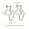 African Map Drop Earring Women Men Jewelry Gift 925 Sterling Silver