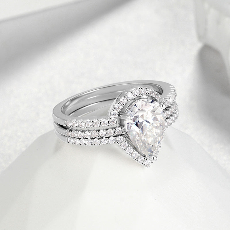 Ensemble de bagues de fiançailles Moissanite carats Bagues de