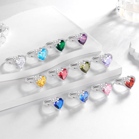 6Ct Heart Women Ring Bow Kont Ribbon 925 Sterling Silver May Birthstone Emerald Ring Green Solitaire Jewelry Valentines Mothers Day Gift for Mom Grandma - Aurora Tears