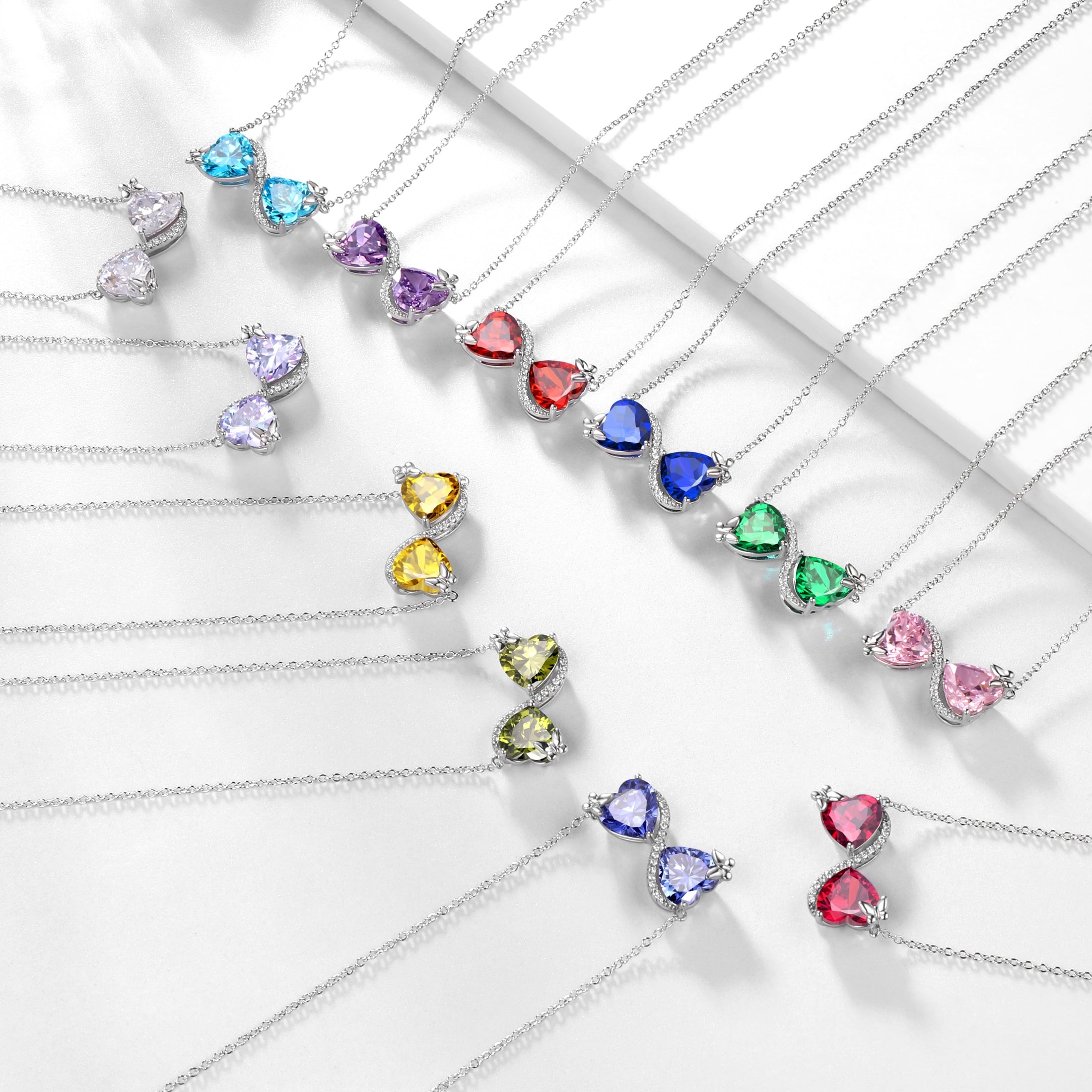 Women Infinity Heart Butterfly Necklace February Birthstone Amethyst Purple Pendant Jewelry Wife Birthday Xmas Valentines's Day Gift for Her - Aurora Tears