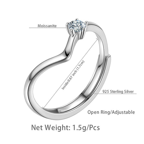 3MM Moissanite Ring Diamond Fine Jewelry Women Girls 925 Sterling Silver