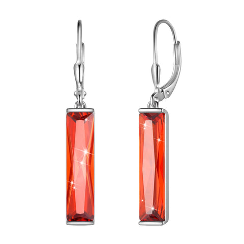 Brincos femininos com pingente de pedra de nascimento, joia de cristal com alavanca, presente de aniversário