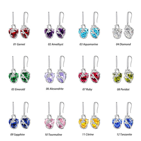 Cat Butterfly Earrings for Women 925 Sterling Silver Earrings Dangle Drop Hook Heart Alexandrite June Birthstone Jewelry Birthday Mother Christmas Birthday Valentines Day Gifts for Mom - Aurora Tears