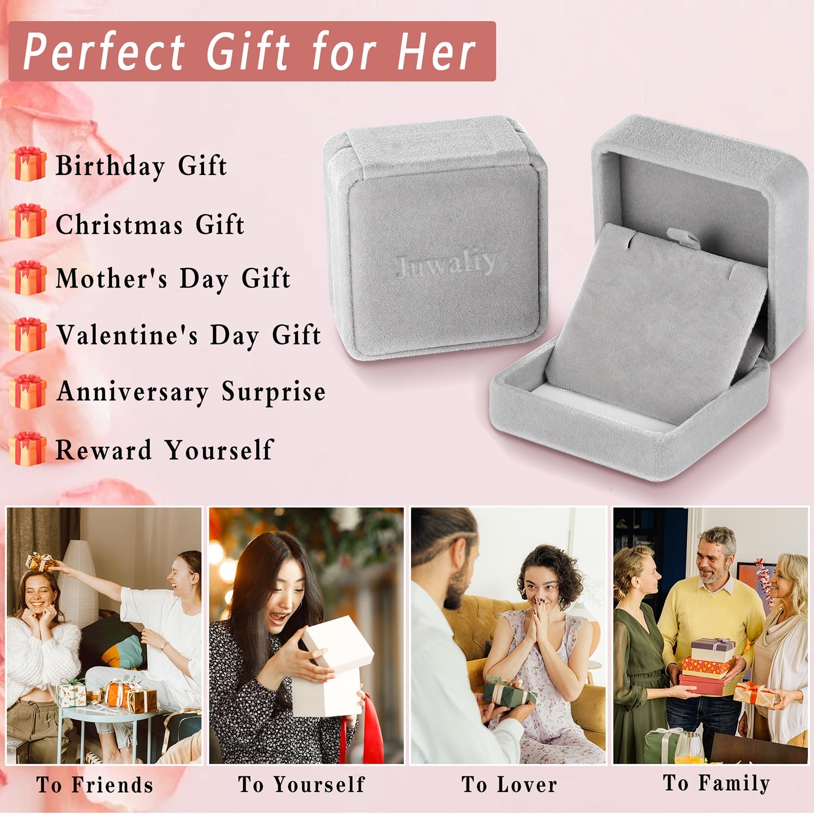 Mother Daughter Necklace 925 Sterling Silver Love Heart Diamond April Birthstone Pendant Jewelry Mom Women Christmas Birthday Mother's Day Gift - Aurora Tears