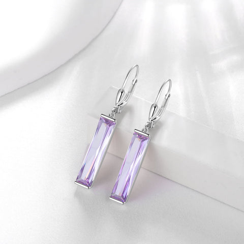 Dangle Women Earrings 925 Sterling Silver June Birthstone Earring Hoop Leverback Alexandrite Jewelry Christmas Birthday Mother's Day Gift Idea - Aurora Tears