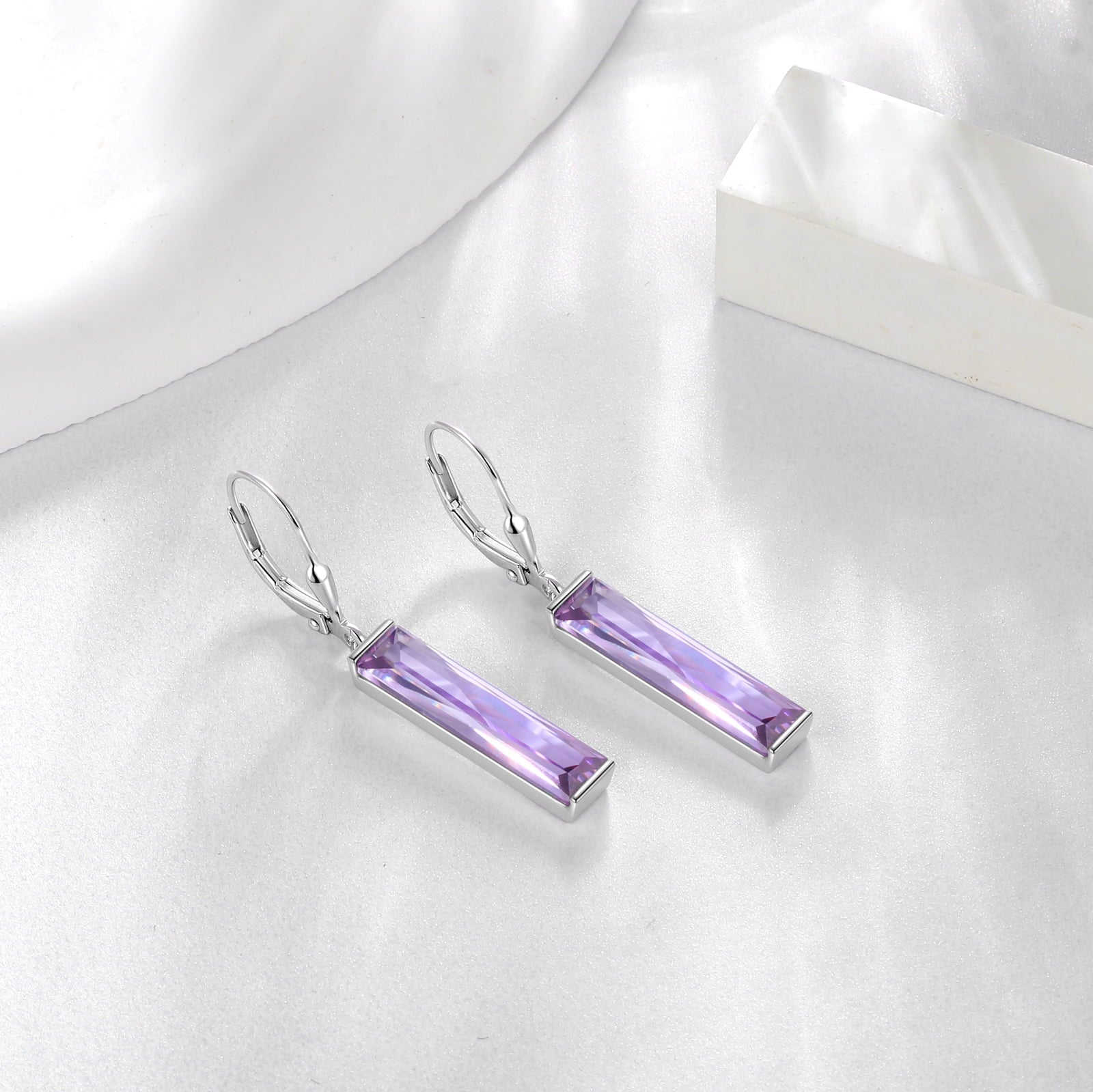 Dangle Women Earrings 925 Sterling Silver June Birthstone Earring Hoop Leverback Alexandrite Jewelry Christmas Birthday Mother's Day Gift Idea - Aurora Tears